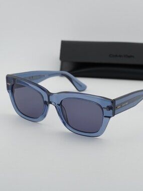 Calvin Klein CK23509S 438 Men Sunglasses Blue Square Frame, Blue Lenses